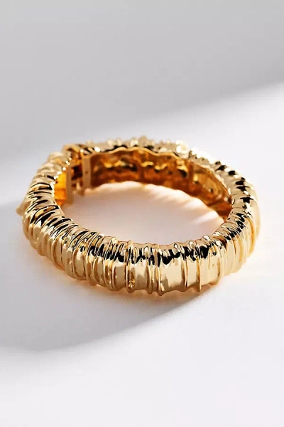 By Anthropologie Textured Bangle Bracelet In Gold