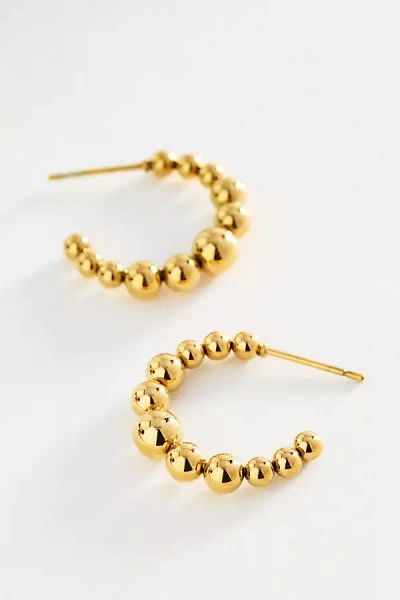 By Anthropologie Textured Bauble Hoop Earrings In Gold