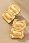 By Anthropologie Textured Double Molten Post Earrings In Gold