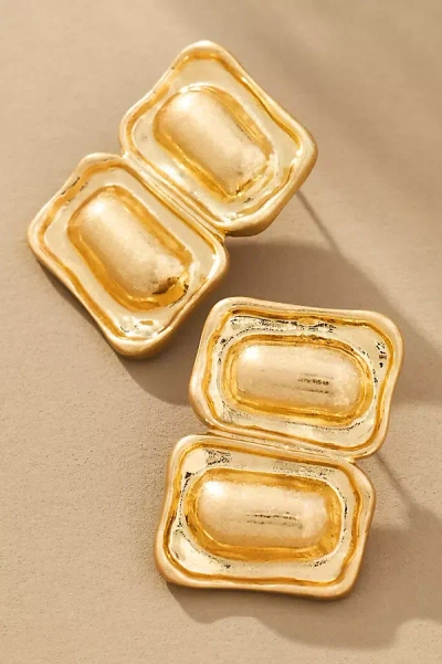 By Anthropologie Textured Double Molten Post Earrings In Gold