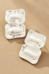 By Anthropologie Textured Double Molten Post Earrings In Silver