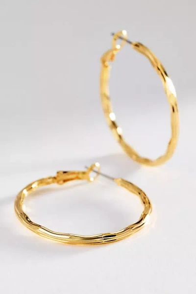 By Anthropologie Textured Hoop Earrings In Metallic