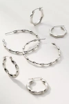 By Anthropologie Textured Hoop Earrings, Set Of 3