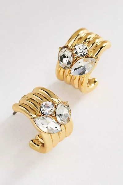 By Anthropologie Textured Huggie Earrings In Gold