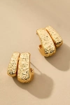 By Anthropologie Textured Huggie Hoops In Gold