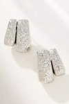 By Anthropologie Textured Huggie Hoops In Silver