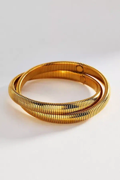 By Anthropologie Textured Metal Bracelet In Red