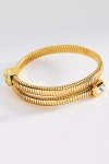 By Anthropologie Textured Metal Bracelet In Gold