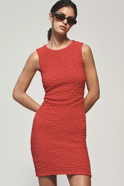 By Anthropologie Textured Mini Shift Dress In Purple