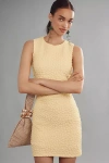 By Anthropologie Textured Mini Shift Dress In Yellow