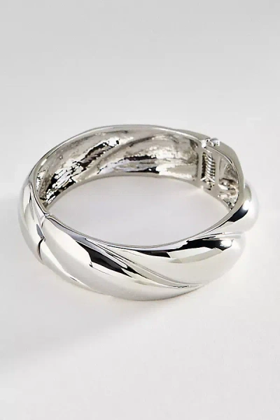 By Anthropologie Textured Mod Bangle Bracelet In Metallic