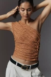 By Anthropologie Textured One-shoulder Top