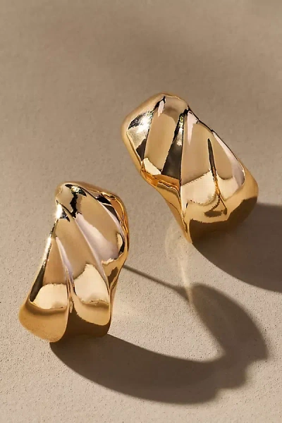 By Anthropologie Textured Post Earrings In Gold