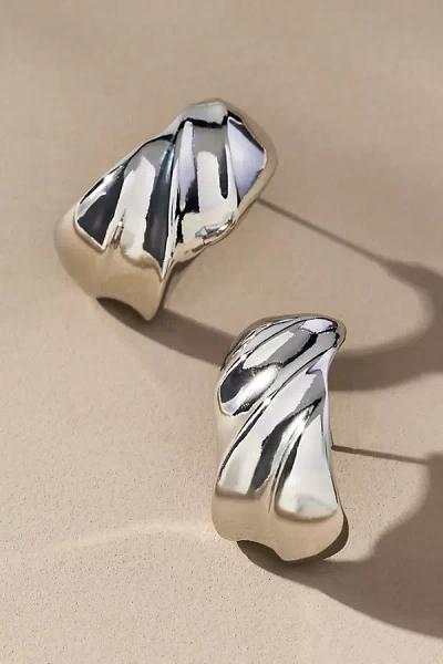 By Anthropologie Textured Post Earrings In Silver