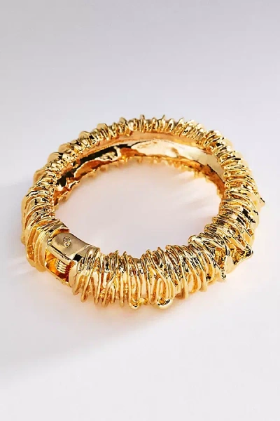 By Anthropologie Textured Statement Bracelet In Gold