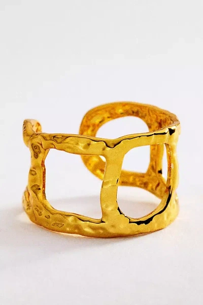 By Anthropologie Textured Statement Ring In Metallic