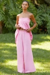 By Anthropologie The Aubrey Smocked Linen Pants In Pink