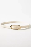 By Anthropologie The Blake Skinny Suede Croc Belt In White