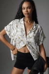 By Anthropologie The Brenna Short-sleeve Buttondown Shirt In White