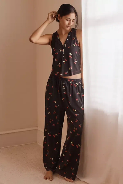 By Anthropologie The Briar Piped Pajama Pants In Black