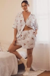 By Anthropologie The Briar Piped Pajama Shorts In Blue