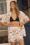 By Anthropologie The Briar Piped Pajama Shorts In Neutral