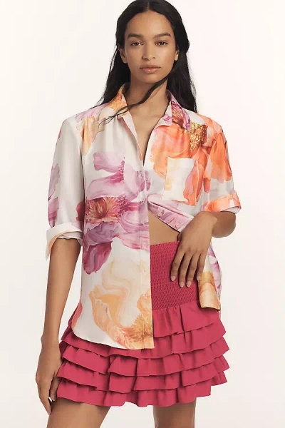 By Anthropologie The Brielle Relaxed Buttondown Blouse In White