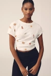 By Anthropologie The Caitlin Boxy Tee By Maeve: Embroidery Edition