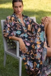By Anthropologie The Carolita Printed Tiered Shirt Dress In Multicolor