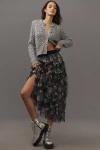 By Anthropologie The Chéri Ruffled Tulle Midi Skirt  In Multicolor