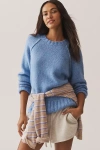 By Anthropologie The Cline Chunky Crew-neck Sweater In Blue