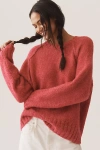 By Anthropologie The Cline Chunky Crew-neck Sweater In Pink