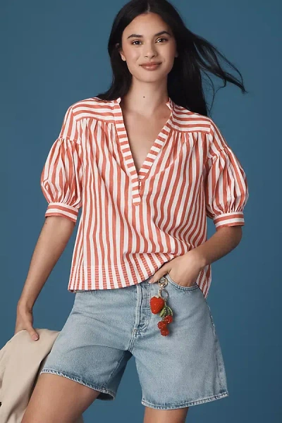 By Anthropologie Popover Swing Top In Red