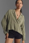 By Anthropologie The Dylon Long-sleeve Wide-placket Top In Multicolor