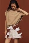 By Anthropologie The Enza Oversized Ribbed Cashmere Sweater Vest In Beige