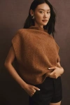 By Anthropologie The Enza Oversized Ribbed Cashmere Sweater Vest In Beige