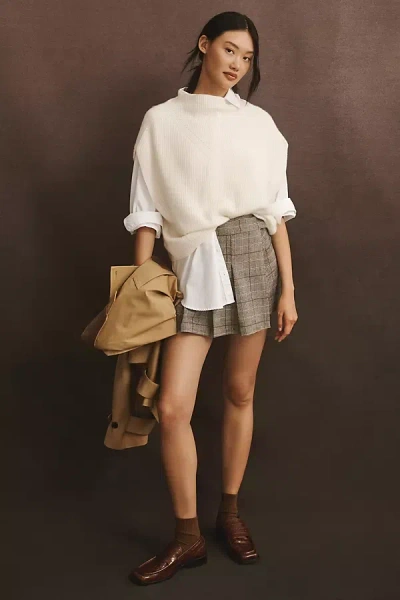 By Anthropologie The Enza Oversized Ribbed Cashmere Sweater Vest In White