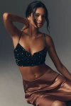 By Anthropologie The Eve Sequin Bralette In Green
