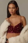 By Anthropologie The Eve Sequin Bralette In Red