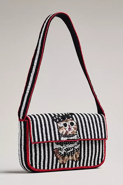 By Anthropologie The Fiona Beaded Bag: Animal Edition In Black