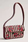 By Anthropologie The Fiona Beaded Bag: Floral Edition In Red