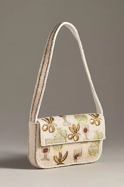 By Anthropologie The Fiona Beaded Bag: Food & Drink Edition In Beige
