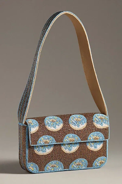 By Anthropologie The Fiona Beaded Bag: Food & Drink Edition In Brown