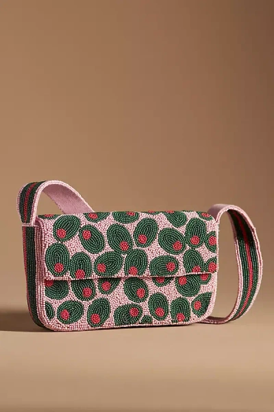 By Anthropologie The Fiona Beaded Bag: Food & Drink Edition In Green