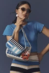 By Anthropologie The Fiona Beaded Bag: Geometric Edition In Blue