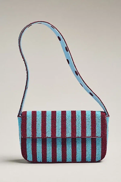 By Anthropologie The Fiona Beaded Bag: Geometric Edition In Blue