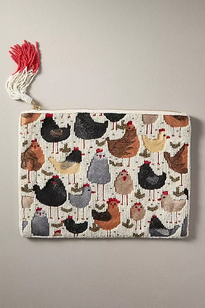 By Anthropologie The Fiona Large Beaded Pouch