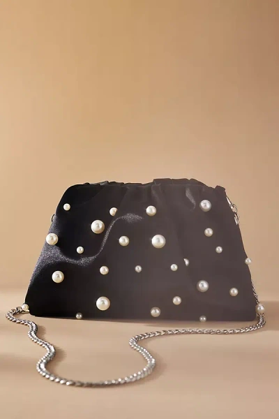 By Anthropologie The Frankie Clutch: Pearl Edition In Black