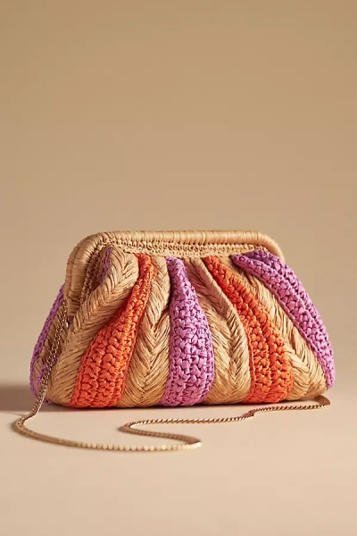 By Anthropologie The Frankie Clutch: Striped Raffia Edition In Multicolor