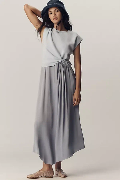 By Anthropologie The Gemini Cap-sleeve Sweater + Tank Dress Set In Blue